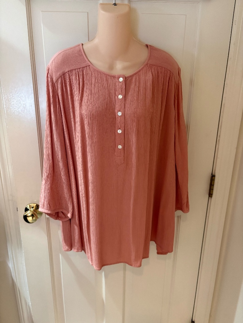 NWT J.Jill Pure Jill TeaRose Flowy Button Blouse XL